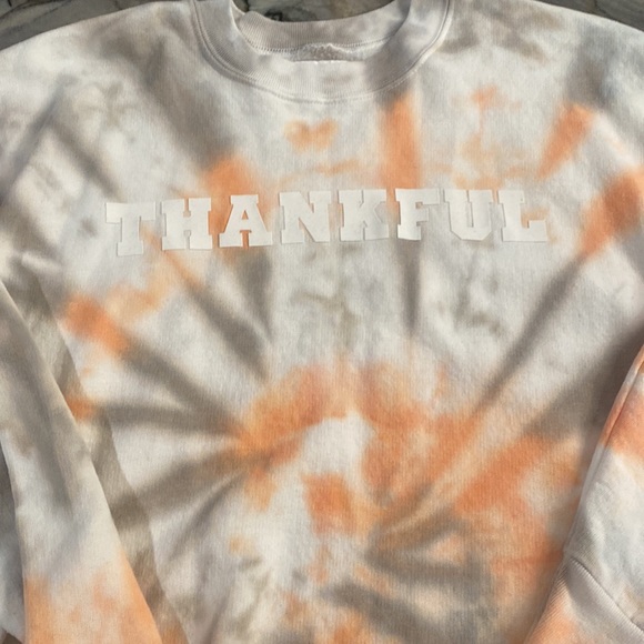 BFFS & BABES "Thankful" Orange Tie-Dye Sweatshirt | Used Once - Picture 2 of 5